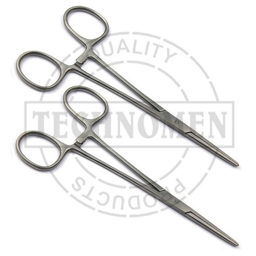 15cm MOSQUITO TOOTHED HOLDING FORCEPS CLAMPS SURGICAL VETERINARY STRAIGHT CURVED - Picture 3 of 4