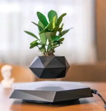 Magnetic Floating Levitating Flower Pot Levitating Decor Home Office Gift Black