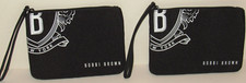2 Bobbi Brown Black White Wristlet Cosmetic Bag Bags Set Makeup Travel Clutch