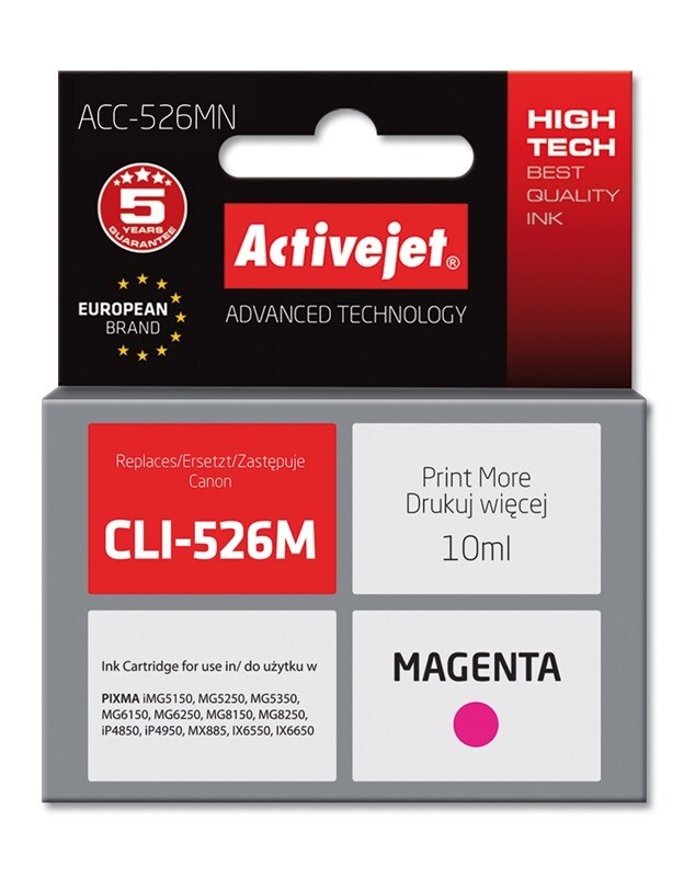 5901452155285 Тонировочный патрон Activejet ACC-526MN для Canon Drucker Canon CLI-526 2390₽