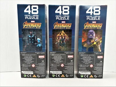 Marvel Avengers Infinity War Puzzles 48 Pieces Lot of 3 New Sealed