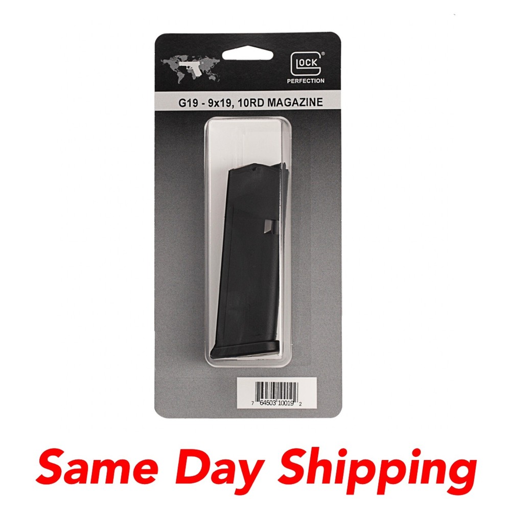NEW NIB OEM GLOCK 19 10RD OEM MAGAZINE MAG 9MM, MF10019 SAME DAY SHIPPING
