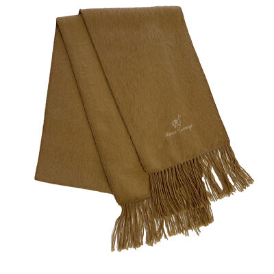 Alpaca Camargo Peru SOFT Wool Blend Scarf 9x68 Fringed Peanut Butter Brown