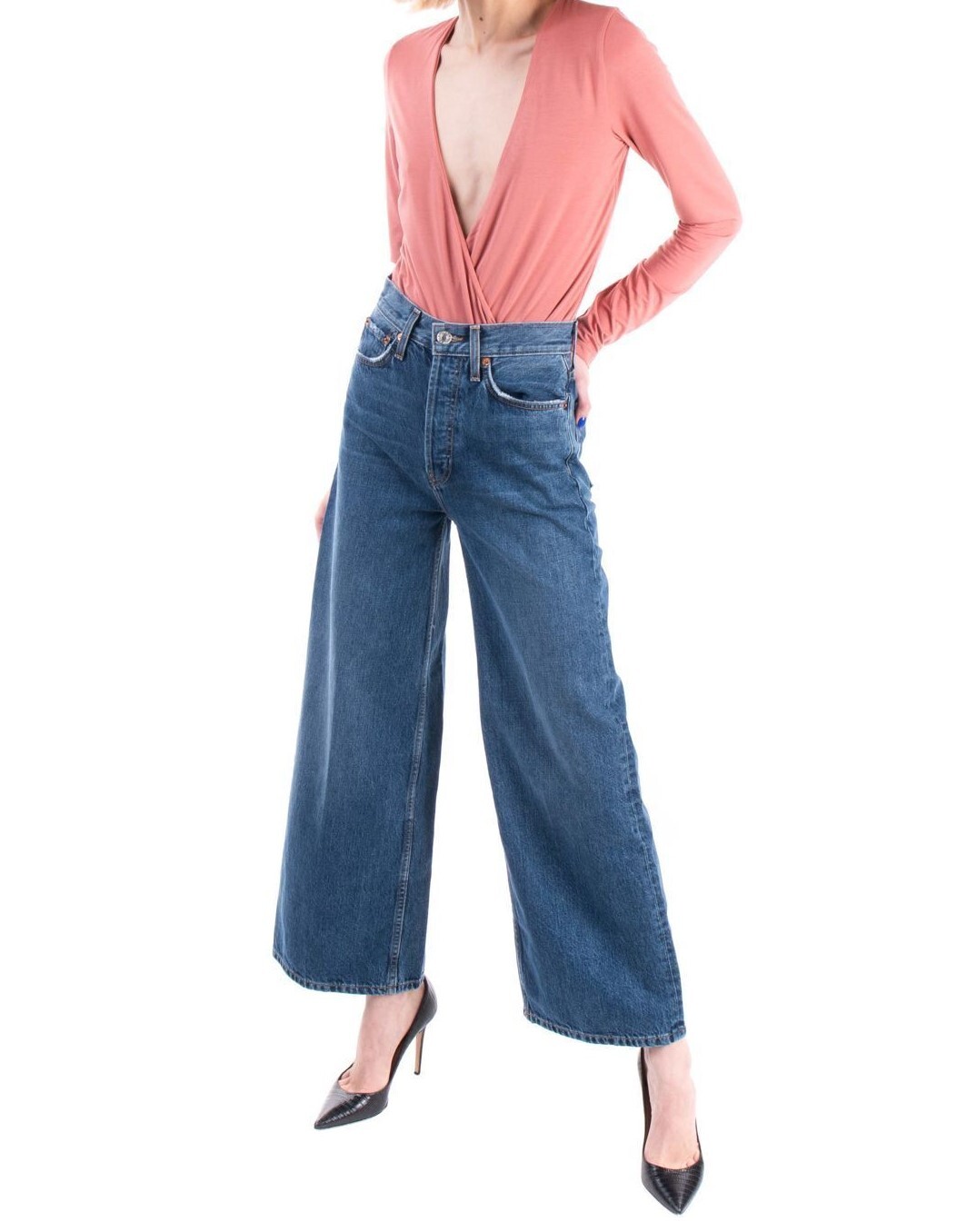RRP €250 Authentic RE/DONE ORIGINALS Distressed Jeans Size 24 image 5