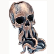 Solid Copper Skull Octopus Paracord Bead EDC Charms Knife Lanyard Zipper Pull