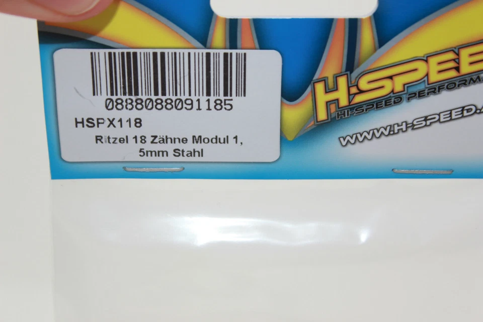 H-Speed HSPX 118  Ritzel 18 Zähne  Modul 1  5mm Stahl Motorritzel  NEU OVP - Bild 2 von 3