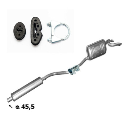 Auspuff  Mitteltopf Endtopf + Montagesatz fur Fiat Punto 60 75  1242ccm