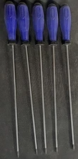 VIM Tools Torx XL Screwdriver Set, 5 Piece T10, T15, T25, T27, T30 Blue Handle  