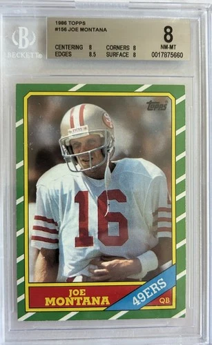 1986 Topps 156 BGS 8 Joe Montana SF 49ers Chiefs HOF