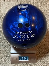 Brunswick Axis Bowling Ball Blue SWIRL 11 Pounds 14.1 Ounces Single Drill