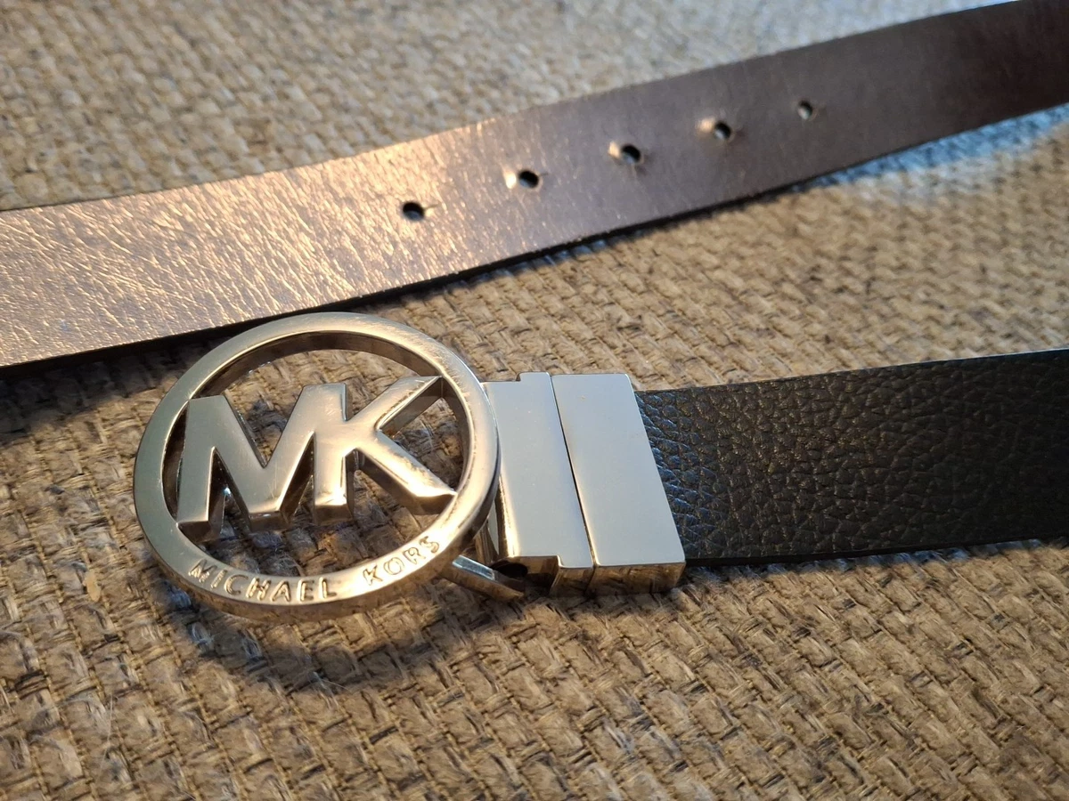 Michael MK logo belt women\'s Lg black vegan leather silver buckle studs Michael Kors Women main image 2