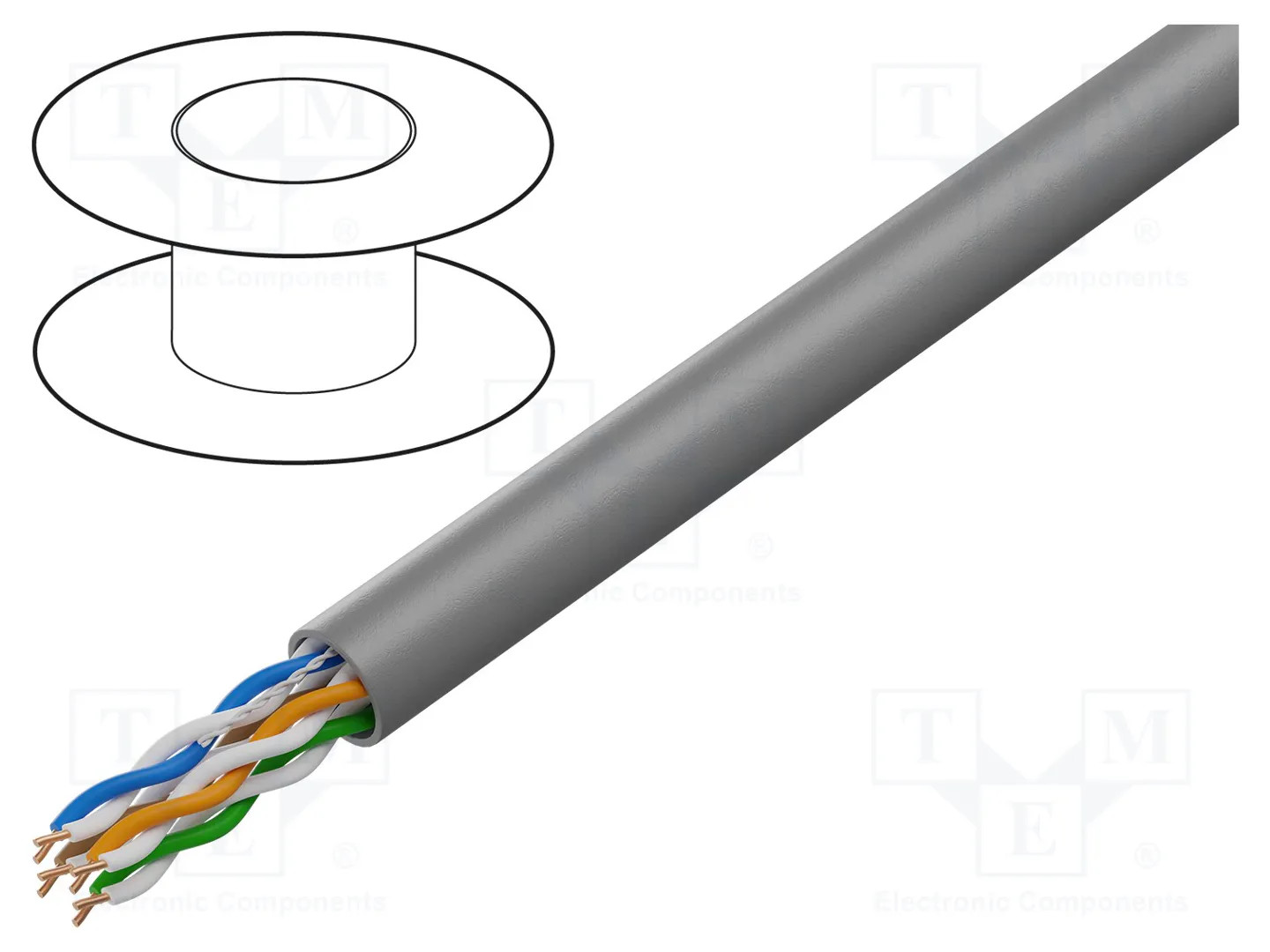 Câble réseau à bobine Lanberg RJ45 Cat.5E UTP rigide CU 305m gris - Image 4