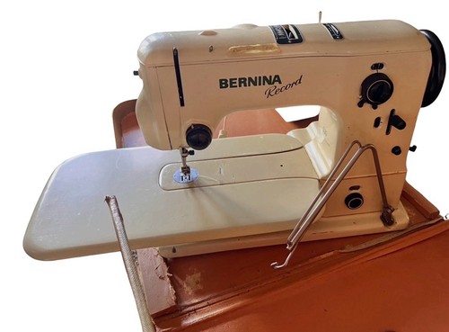Vintage Bernina Record 530 Sewing Machine W/ Table, Accessories Box Case w/ Key