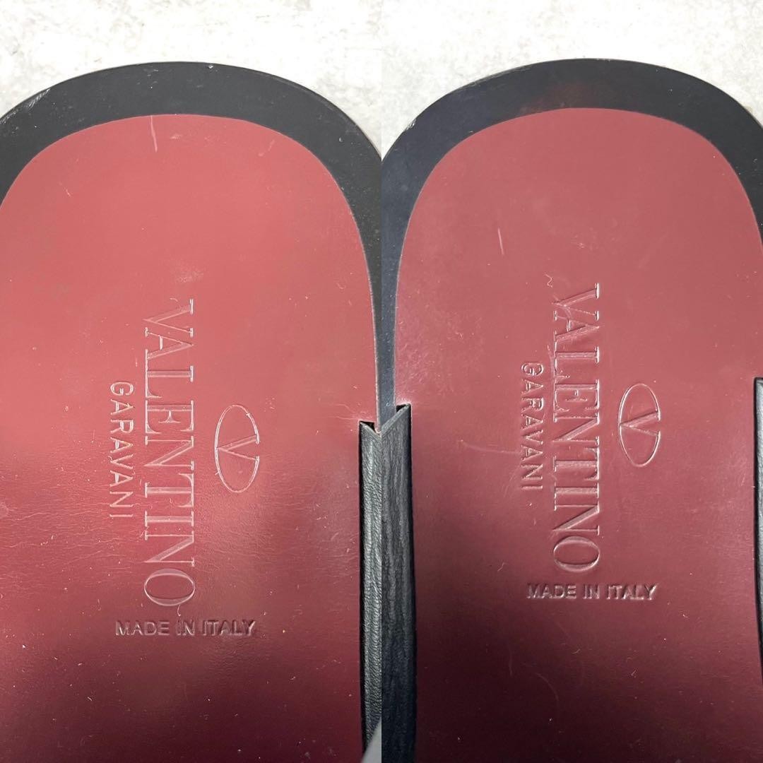 VALENTINO GARAVANI Rockstud Sandals Black Leather 42 (27cm) Men’s Auth FROM JPN thumbnail 10