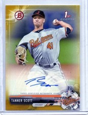 2017 Bowman Prospect Tanner Scott 1st Gold Auto #21/50 On-Card RC Dodgers #PA-TS