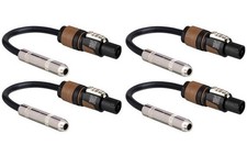 4 Hosa GSK-112 1/4" Female to Speakon Male Speaker Cable Adapter 12 AWG