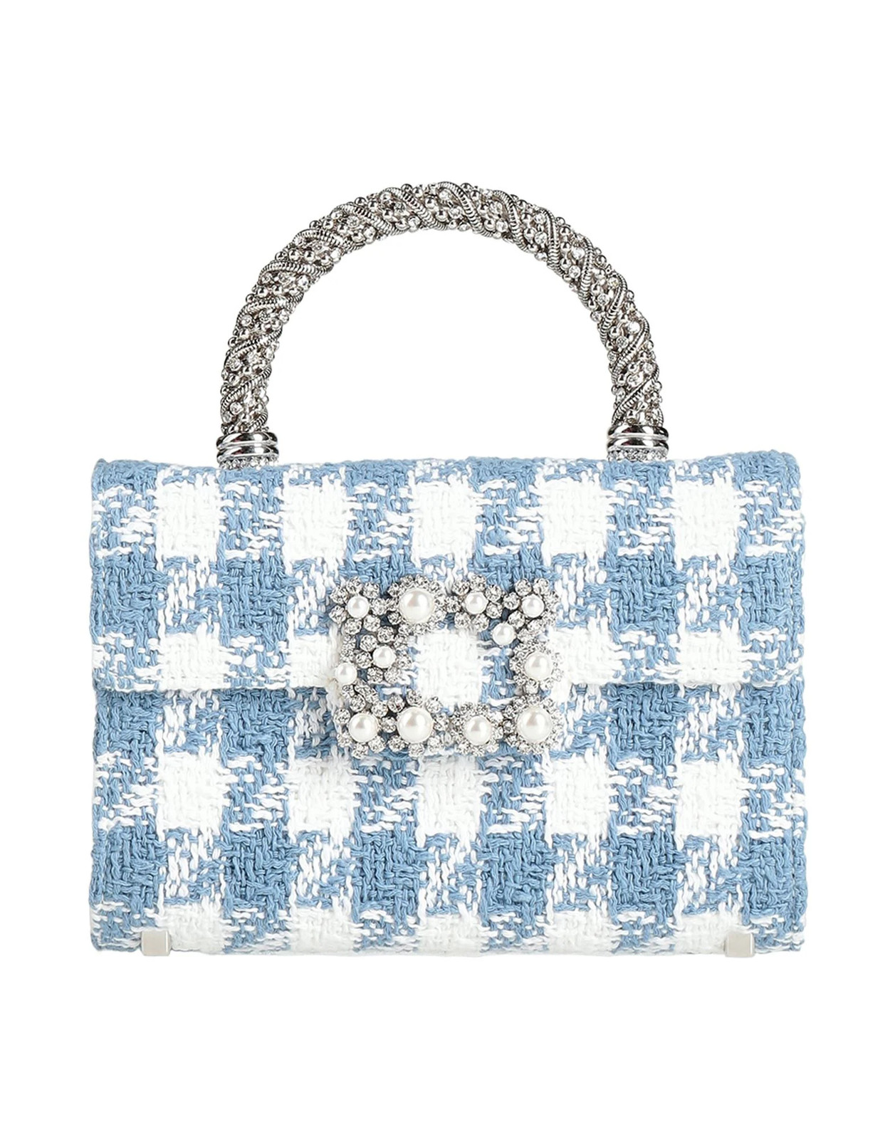 Roger Vivier - Women - Tweed Flap bag - Light blue