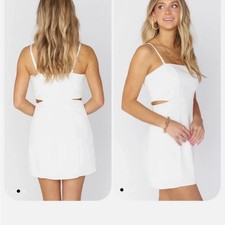 Show Me Your Mumu Cutout Mini Dress in Snow White