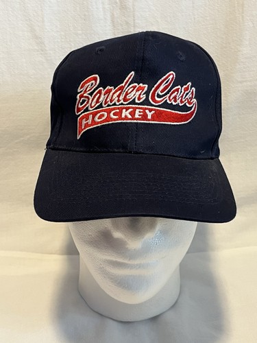 New W/O Tags Vtg 90's Defunct Port Huron Border Cats Hockey Logo Snapback Hat - Picture 1 of 6