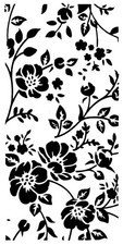 Really Great Stencils, Floral Vine Pattern Stencil, 4.7x9.5", Flowers, Blossoms