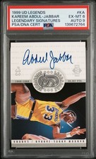 1999 UPPER DECK LEGENDS KAREEM ADBDUL-JABAR LEGENDARY SIGNATURES PSA AUTO 9