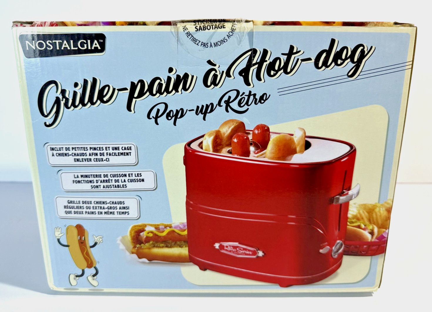 Nostalgia Retro Pop-Up Hot Dog Toaster HDT600RETRORED Red Brand New Sealed Box