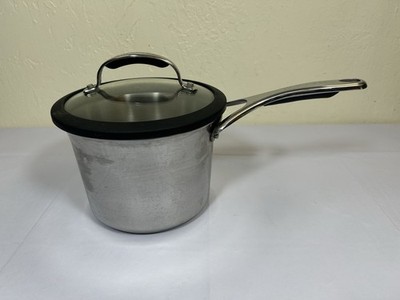 KitchenAid 3QT Stainless Steel Sauce Pan Pot w/ Lid Impact Bonded Even Heat Base