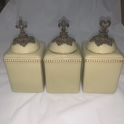 Gracious Goods 3 Canister Set - Faith Hope Love - Sage