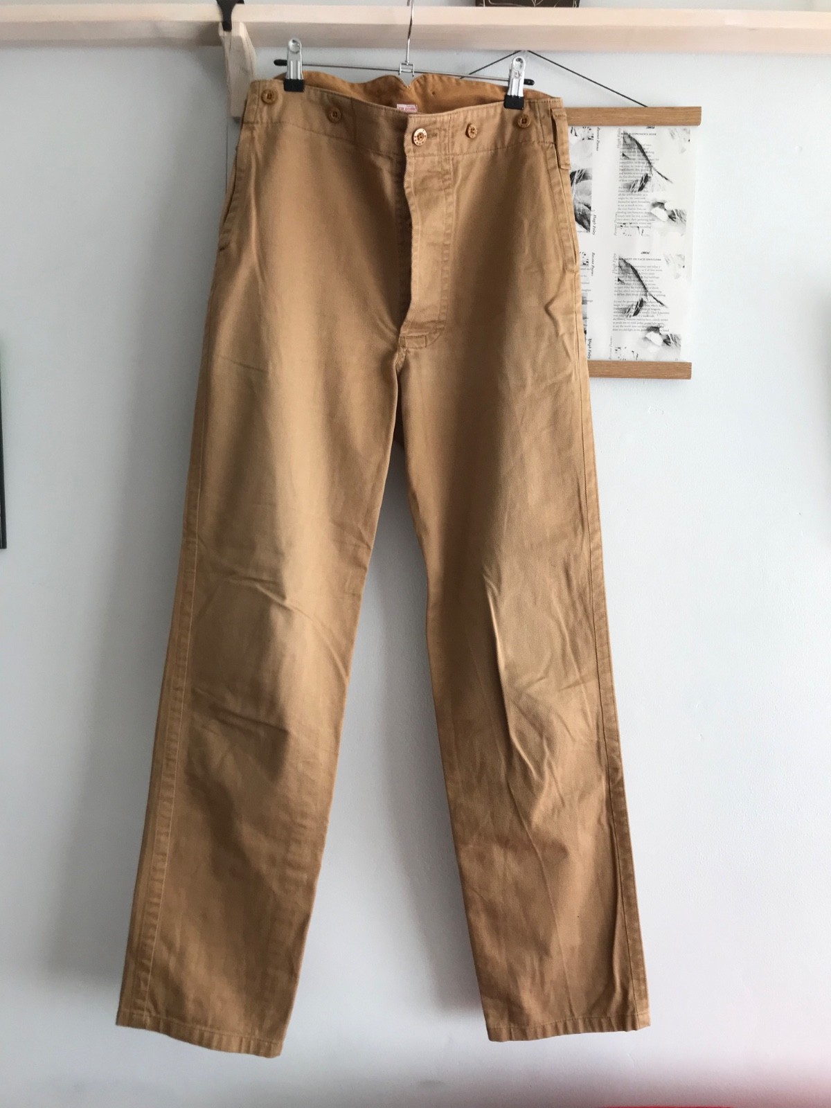 Old Town/ Tin House brown cotton twill Vauxhall trousers, 30W 32L