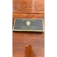 Gentlemans Soap Sandalwood Scented Soap Set 3 x 4.4 oz Made in Tuscany Italy