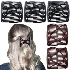 5 Pieces Elastic Magic Hair Comb Stretchy Double Comb Hair Forks Clips for Women