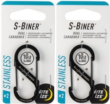 Nite Ize S-Biner Stainless Steel Dual Carabiner 2 - Black 2-Pack 