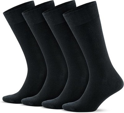 4 Paar Bambus Socken Antibakteriell Anti-Geruch 43-46 Schwarz Business Freizeit