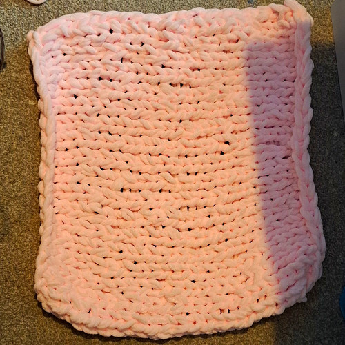 Pink Knitted Crochet Baby Crib Blanket for Babys