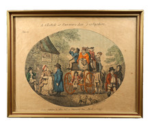 Antique 1797 Engraving A Sketch at Burrows-Ash. Derbyshire Cruikshank