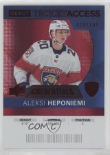 2021 Credentials 2020-21 Debut Ticket Access Red /199 Aleksi Heponiemi #118 0a6p