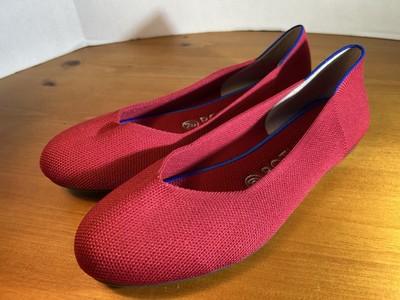 Rothy s Women s Size 7.5 The Flat Red Slip On Round Toe Flats - New - No Box