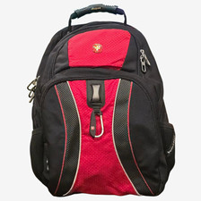 SwissGear ScanSmart Laptop Backpack Black Red TSA Airflow Travel School Bookbag