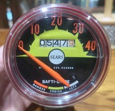 Vintage Speedometer Safti-Guide Sears Roebuck Neon Bicycle Speedometer