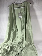 Everlane Japanese Goweave Sleeveless Wrap Midi Dress Green NEW W TAGS SIZE 12 2i