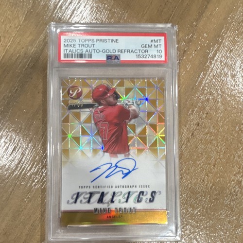 Topps Pristine Mike Trout Italics Auto Gold Refractor /50 I-MT 2025 PSA 10 Pop 1