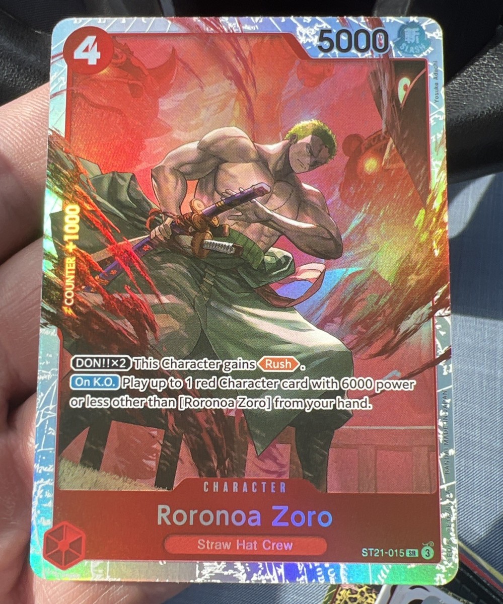 Roronoa Zoro SR ST21-015 One Piece TCG Gear 5 EX Deck Foil Near