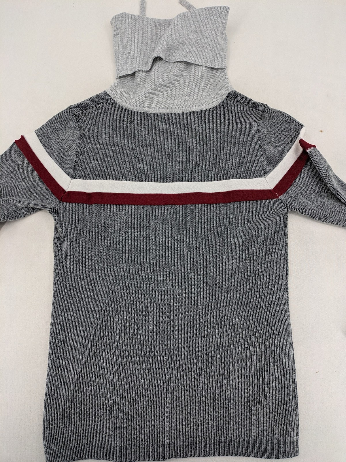 Neu Dream Herren Pullover Gr L Grau Gestreift Strickpullover Rollkragen Langarm image 5