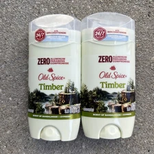 Old Spice Timber w/Sandalwood & Cypress Aluminum Free Deodorant 3 oz  (LOT OF 2)
