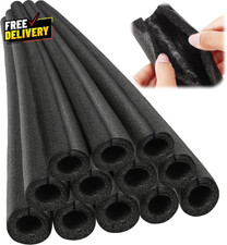 12 Pc 3.3 Ft Foam Pipe Insulation Tubes 1.5 Inch Pre-Slit Black Winter Protectio