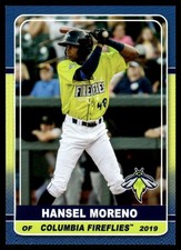 2019 Hansel Moreno MiLB Minor League Rookie RC Columbia Fireflies