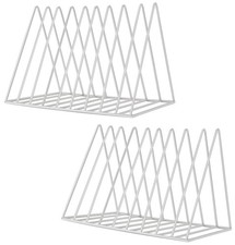 Sooyee 2 Pack 9 Slot White Magazine Holder, Desktop File Sorter Organizer Triang