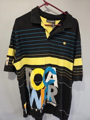 Vintage 90s Y2k Roca Wear Colorful Polo Shirt XL Spellout
