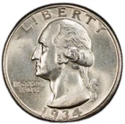 1934-D Washington Quarter. Heavy Motto. Uncirculated. Details. PCGS