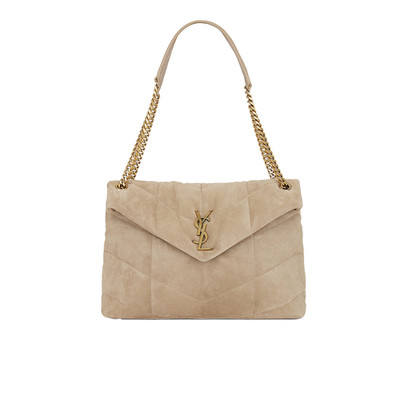 Saint Laurent Puffer Suede Medium - Taupe